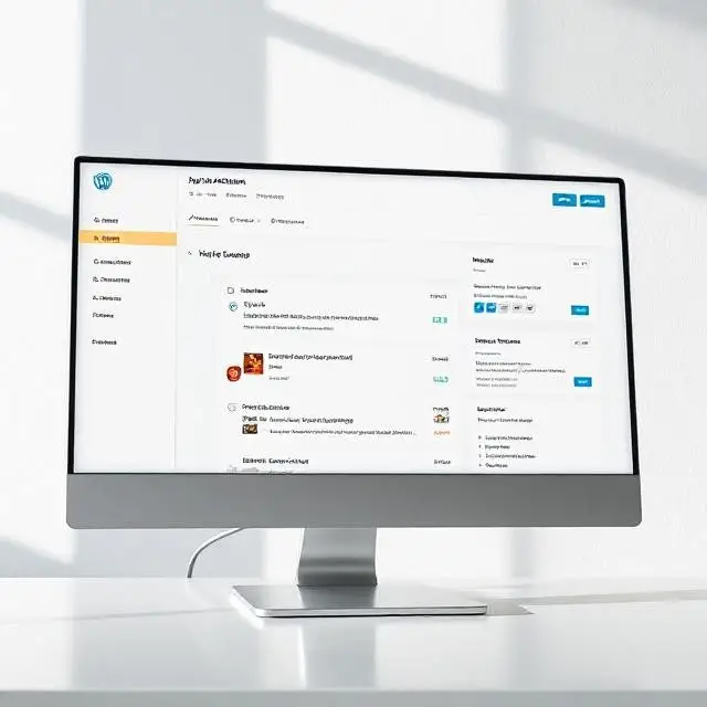 WordPress Admin Dashboard overview showing menu and widgets