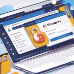 Illustration of the 1Password Chrome Extension in Google Chrome showing secure password autofill and vault access interface.