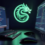 A professional cybersecurity workstation running Kali Linux, best linux os with open terminal windows