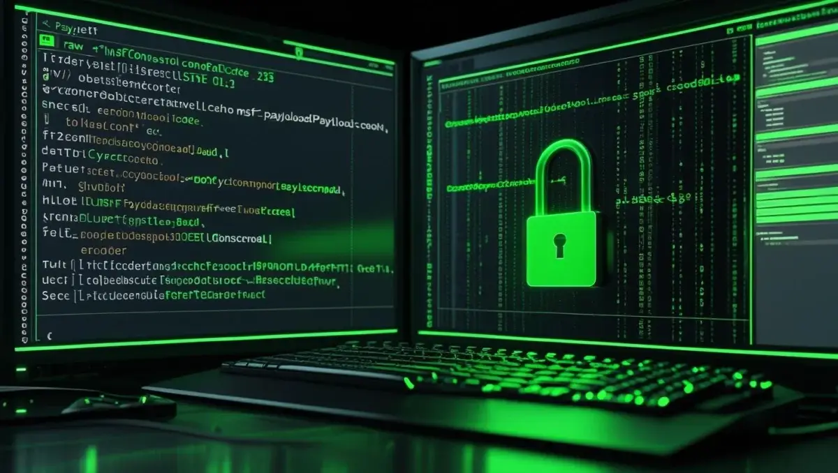 Encoding a payload using msfconsole in a hacker terminal interface