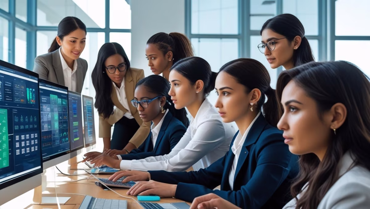 entry level cyber security jobs team collaborating on security dashboards in a modern office