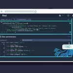 Terminal window displaying Linux find command usage with file search examples, highlighting filters like filename, size, and permissions