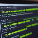 Linux terminal running Unicornscan download displaying network scan results with open ports.