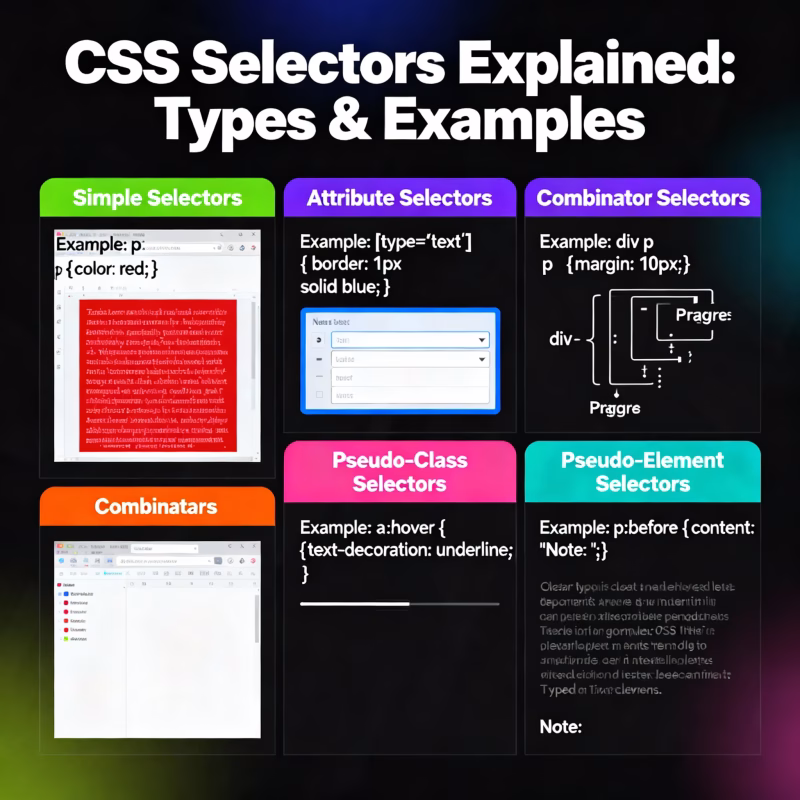 what are the different types of selectors in css
