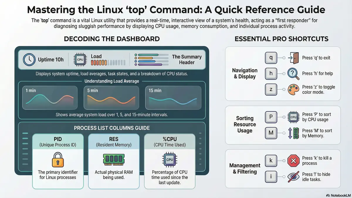 Top Command in Linux: Monitor CPU, Memory, and Processes in Real Time