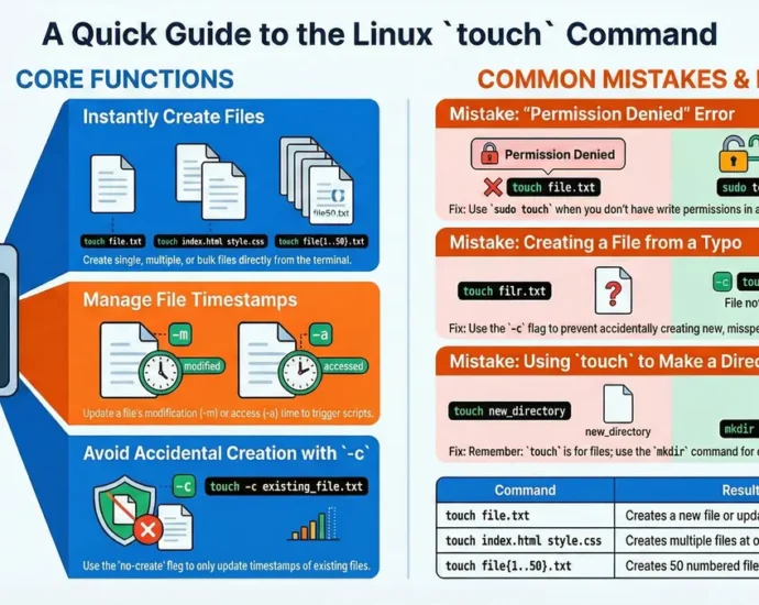 what is touch command in linux