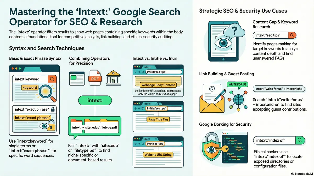 Intext Google Search Operator: Complete SEO Guide (2026)